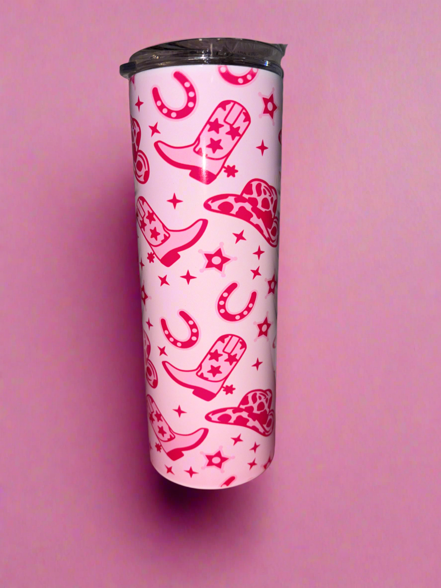 Cowgirl 20oz skinny tumbler💗🤠