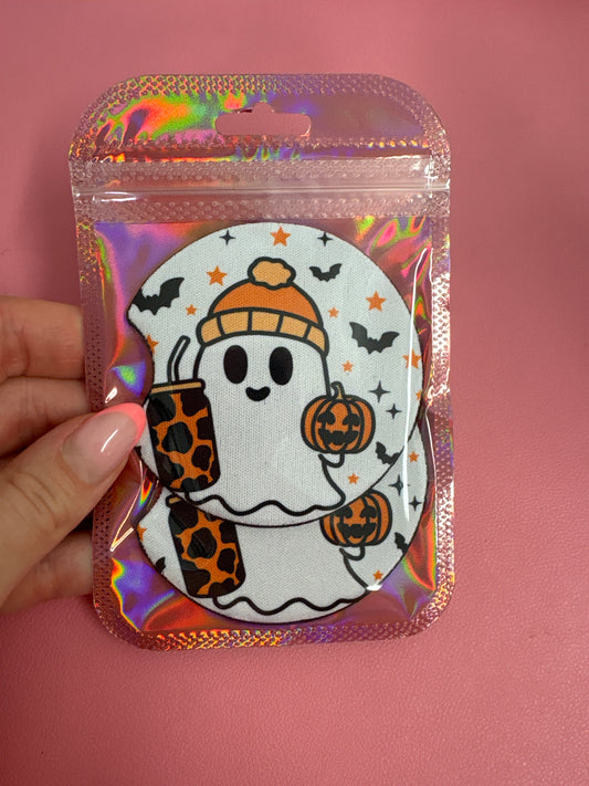 Cute ghost coffee girly car coaster set✨