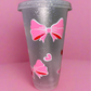 Pink giant bow cold cup🎀