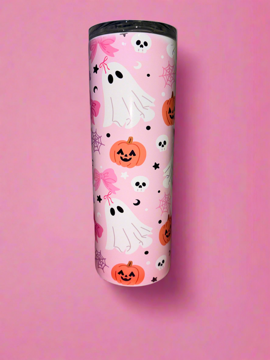 Ghost bow 20oz skinny tumbler👻🎀