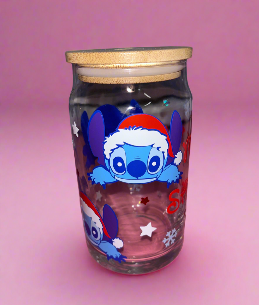 Merry stitchmas glass can💙❄️