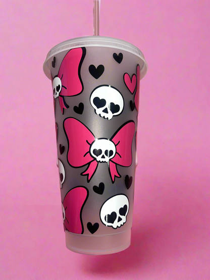 Bow & Skull cold cup🎀💀