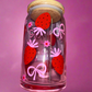 Strawberry and bow glass can🍓🎀