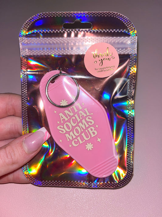 Anti Social Moms Club Keychain 🌸