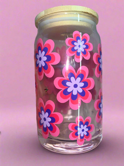 Retro flower glass can🌸💜