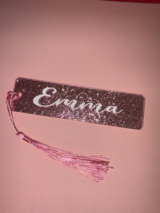 Pink glitter bookmark💕