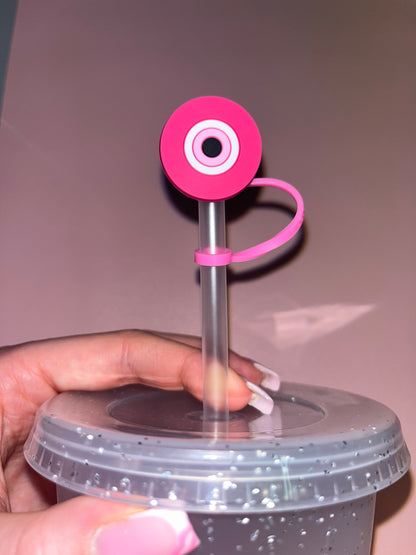 Pink Evil Eye Straw Topper 🧿💕