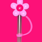 Pink flower straw topper🌸