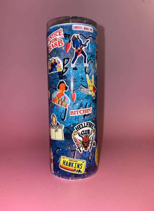 Stranger things 20oz skinny tumbler🖤