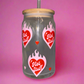Hot stuff glass can💗