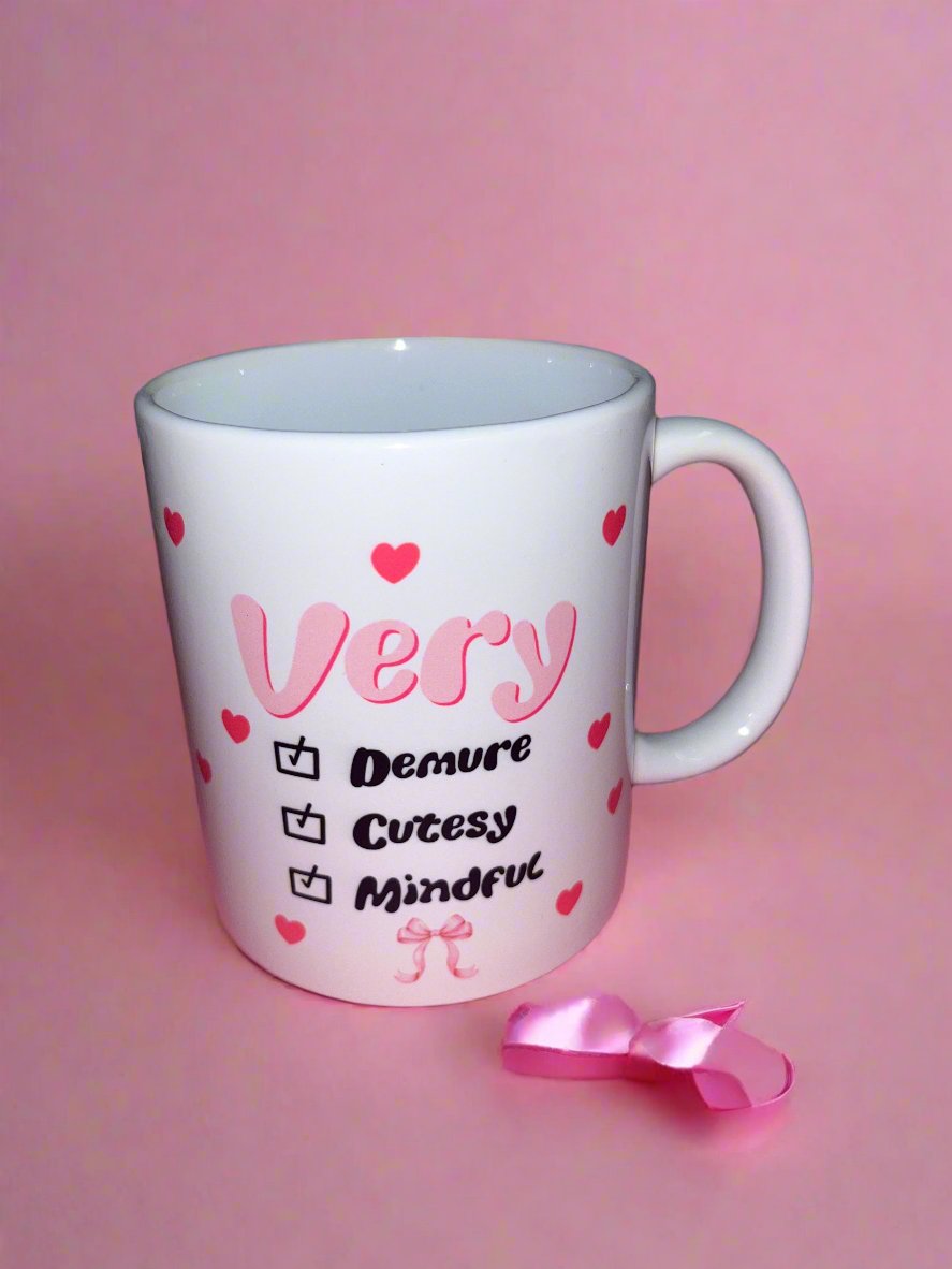 Very Demure,Cutesy and Mindful mug🎀💗