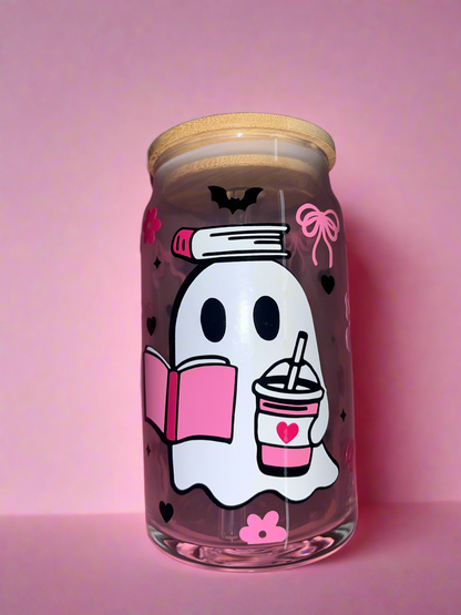 Coquette ghost glass can🎀💕