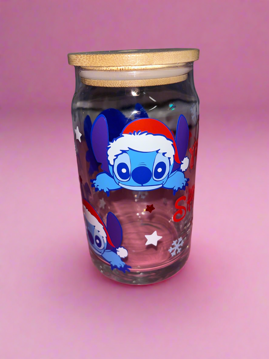 Merry stitchmas glass can💙❄️