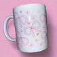 Pink bows and flowers mug🎀🌸