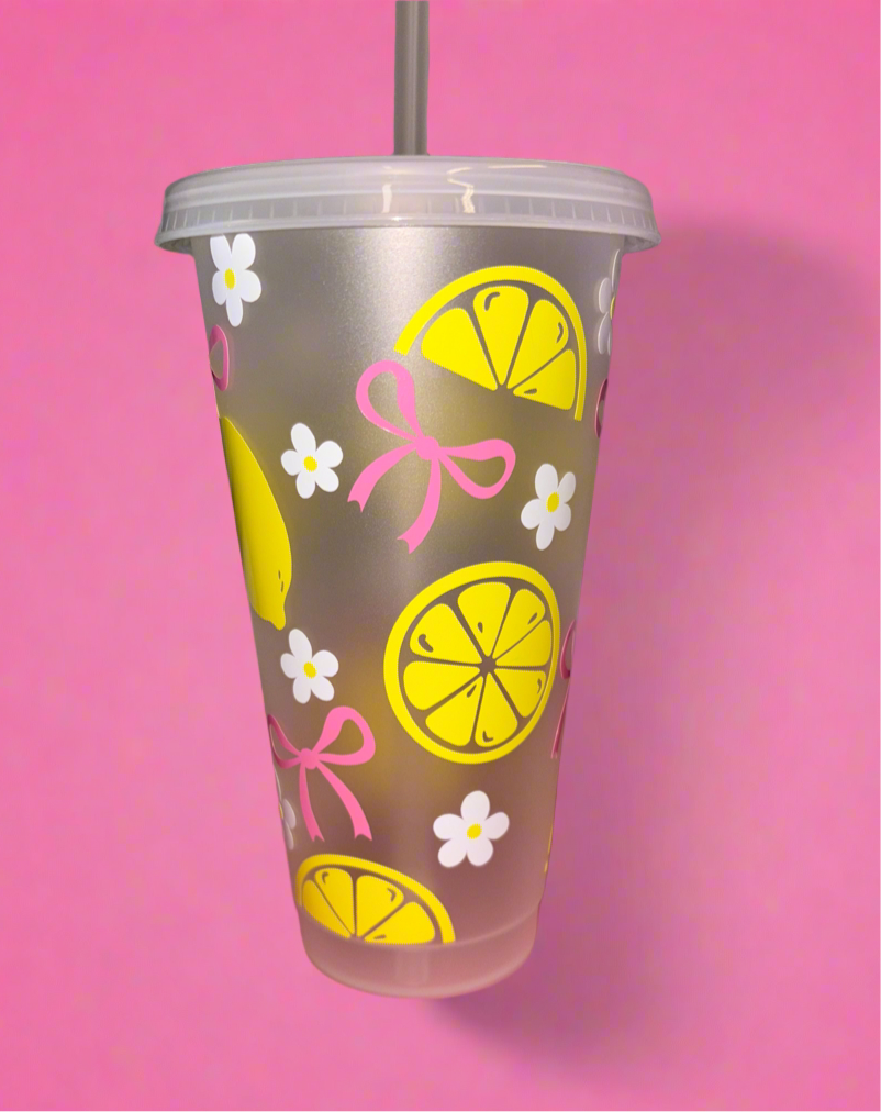 Lemon bow cold cup🍋🎀
