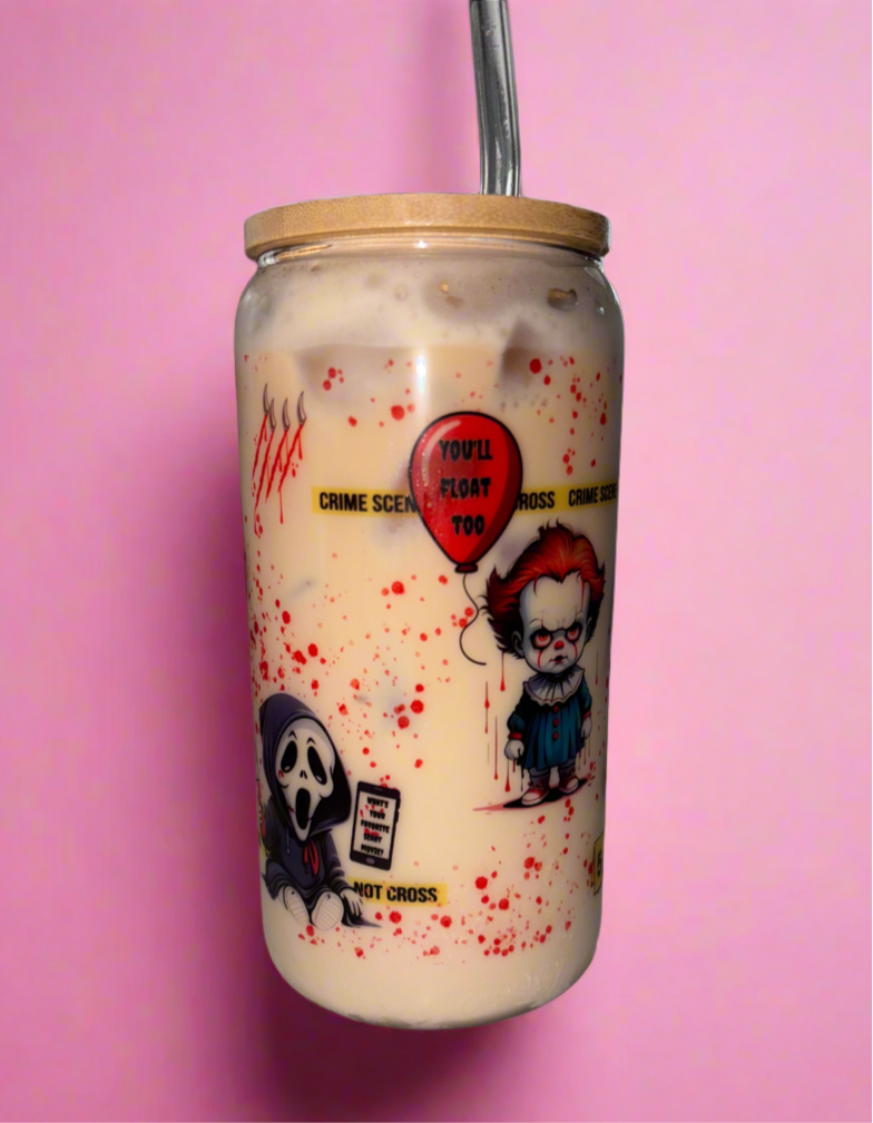 Horror movie theme glass can🔪