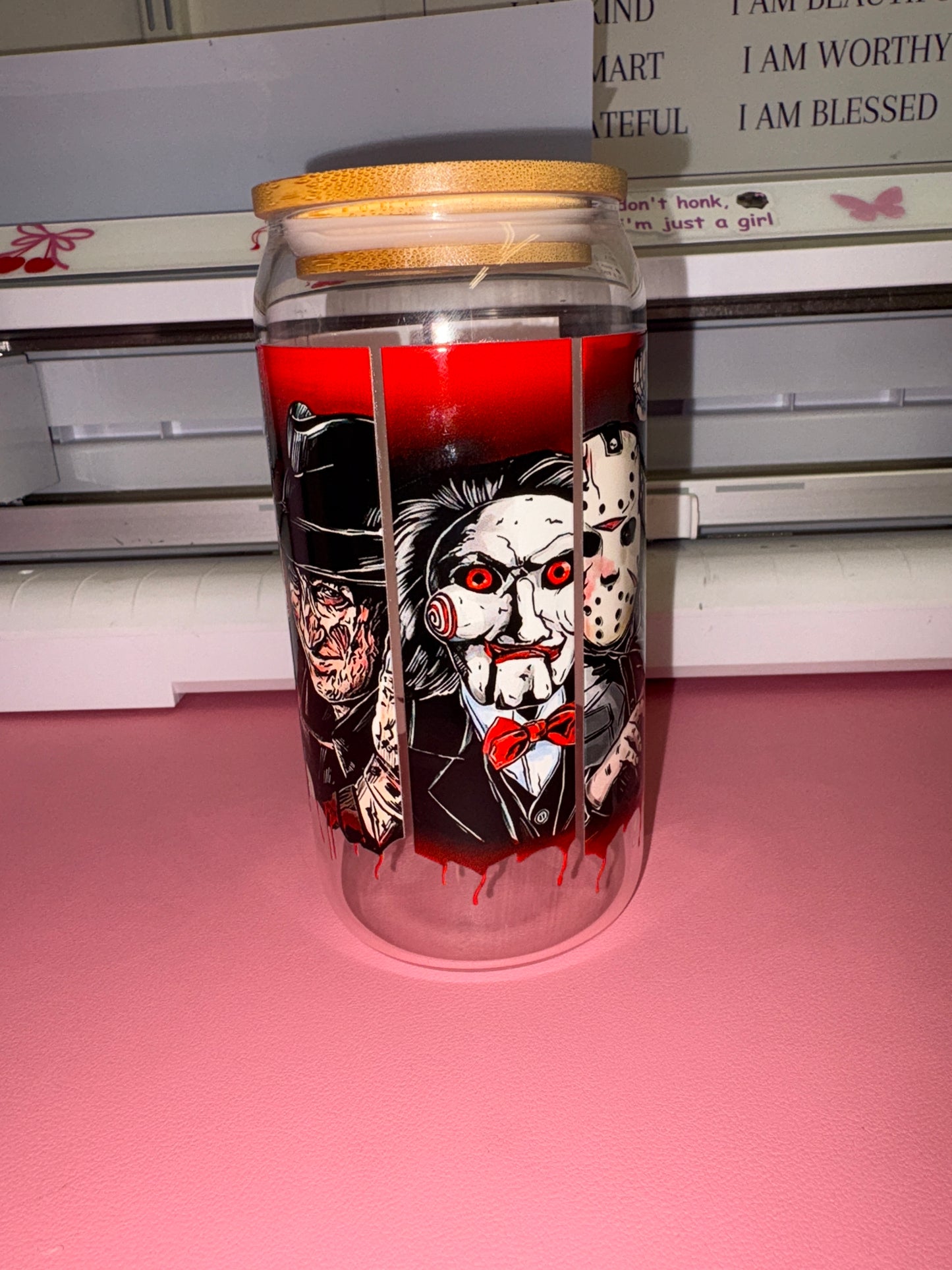 Horror movie glass can🔪