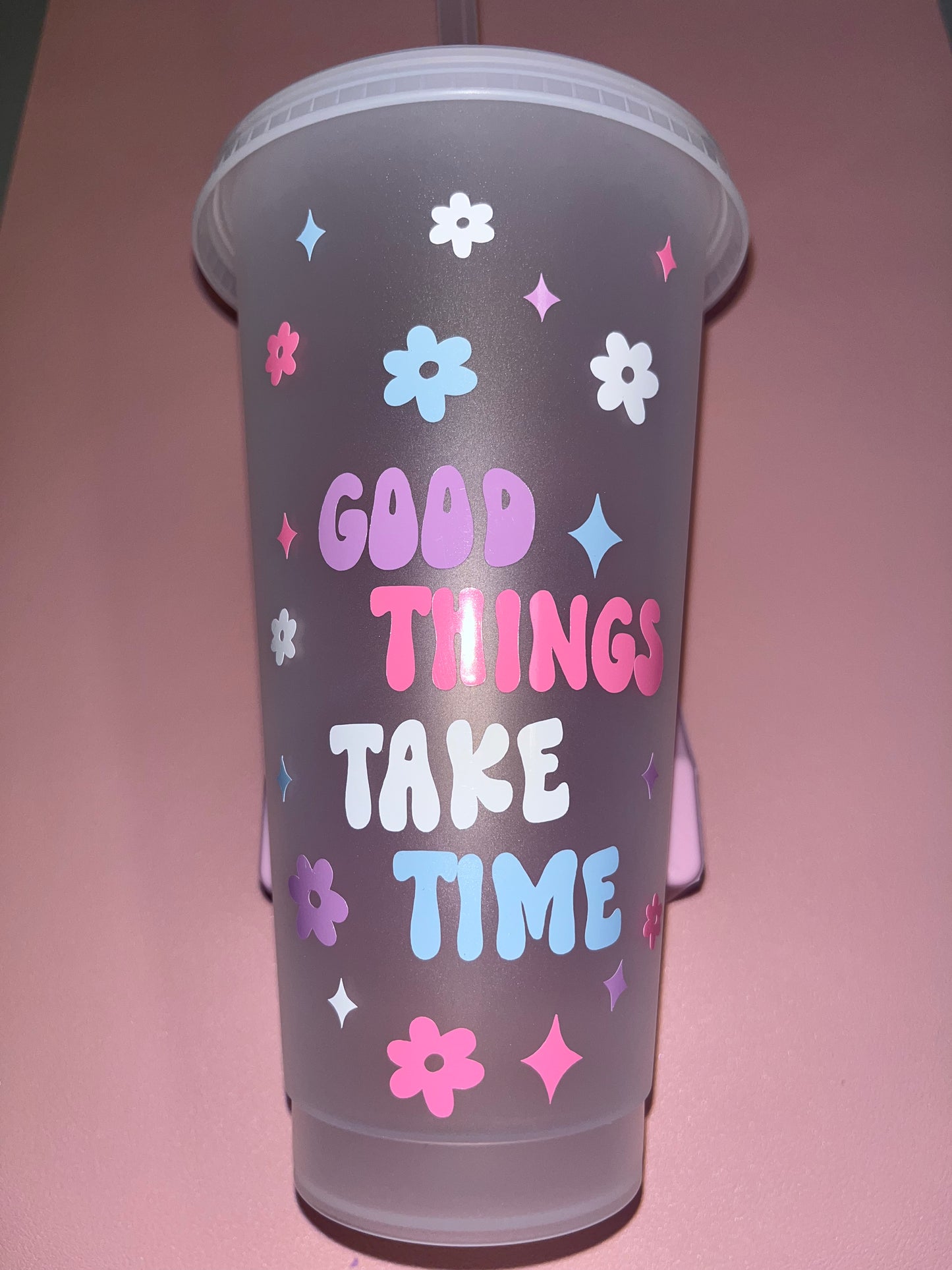 Good things take time cold cup💜💓