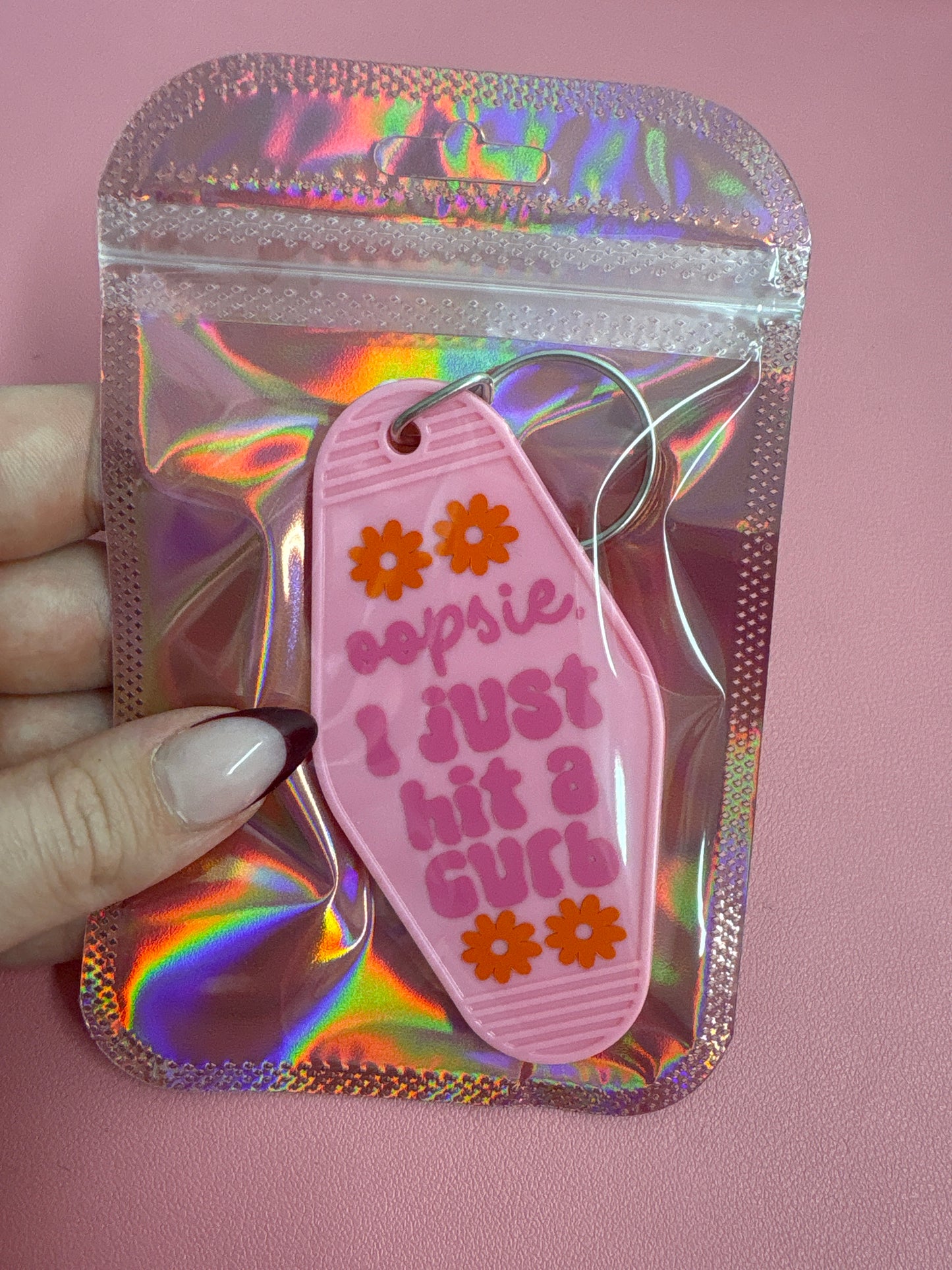 Oopsie I just hit a curb keychain💗