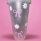 Purple bow and flower theme cold cup💜