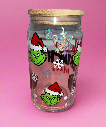 Merry grinchmas glass can💚🫶