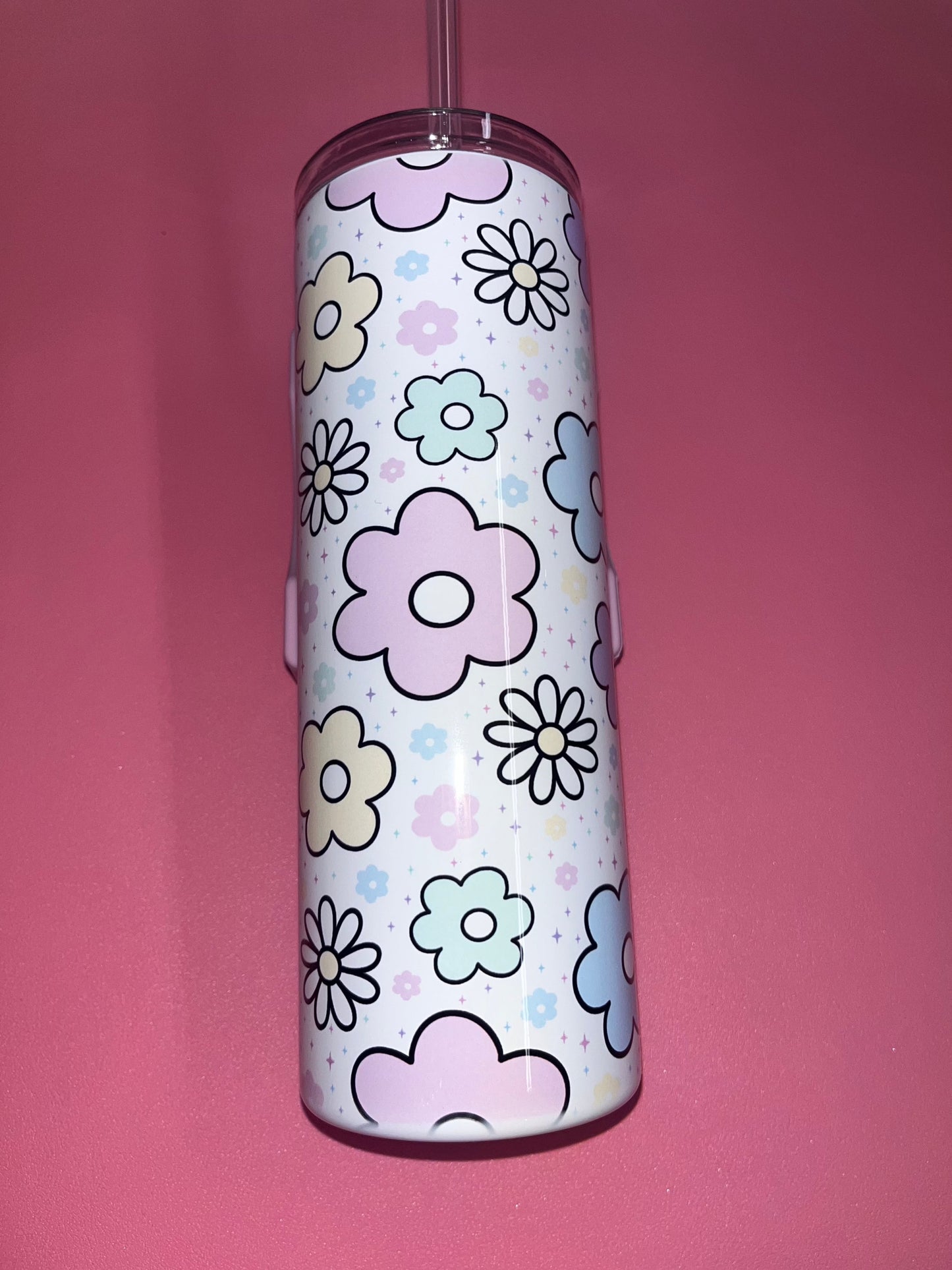 Retro flower 20oz skinny tumbler