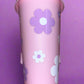 Retro flower pink cold cup🌸💕💜