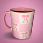 Bow checkered mug🎀💗