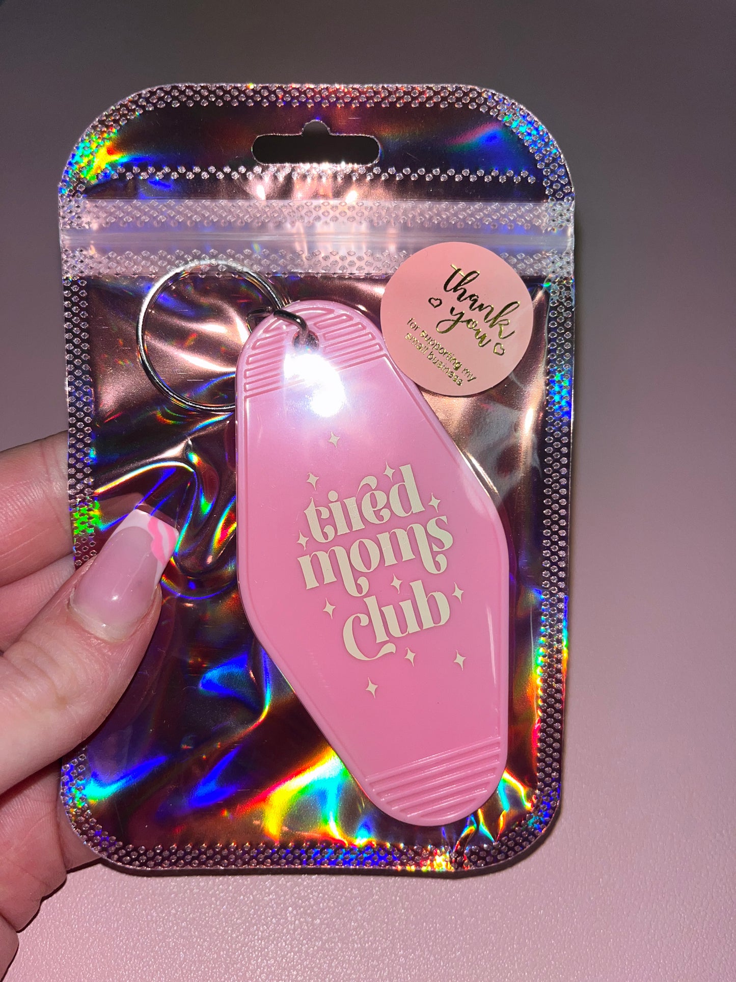 Tired Moms Club Motel Keychain 😴💞