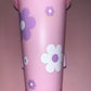 Retro flower pink cold cup🌸💕💜