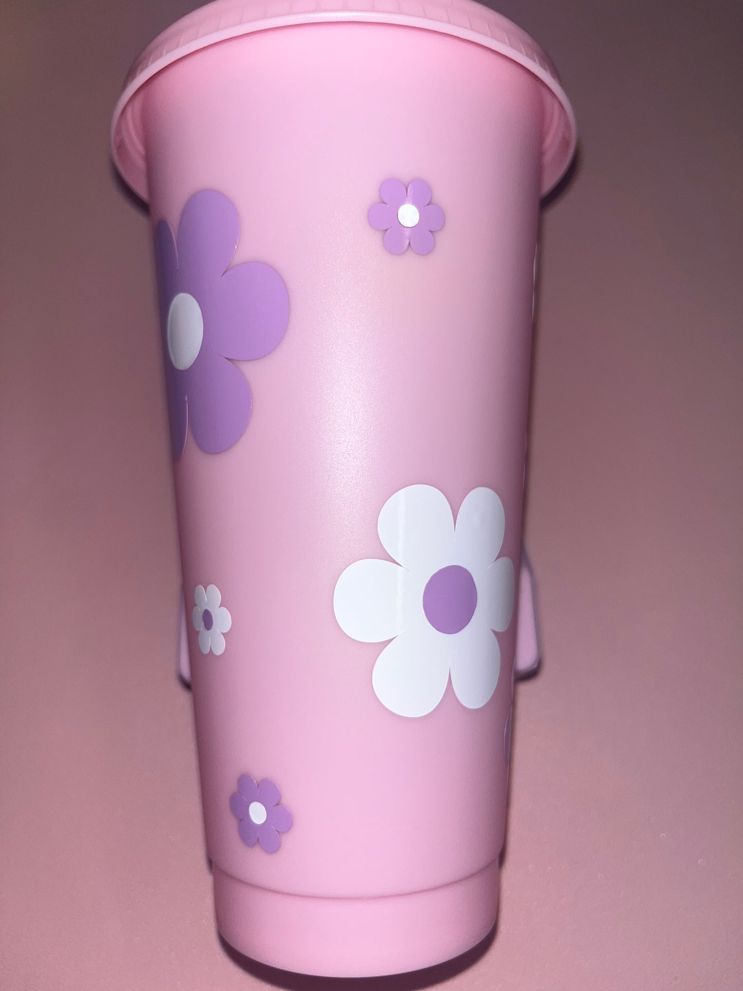 Retro flower pink cold cup🌸💕💜