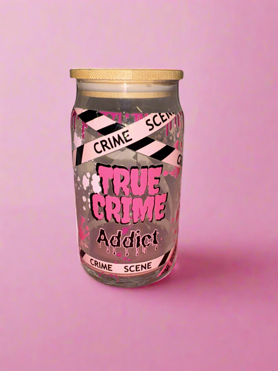 True crime addict glass can💗