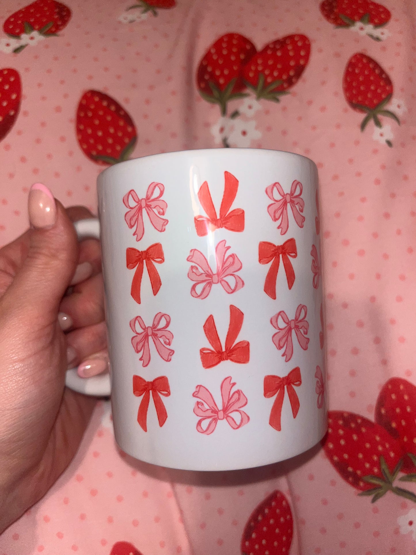 Red and pink bow mug❤️🎀