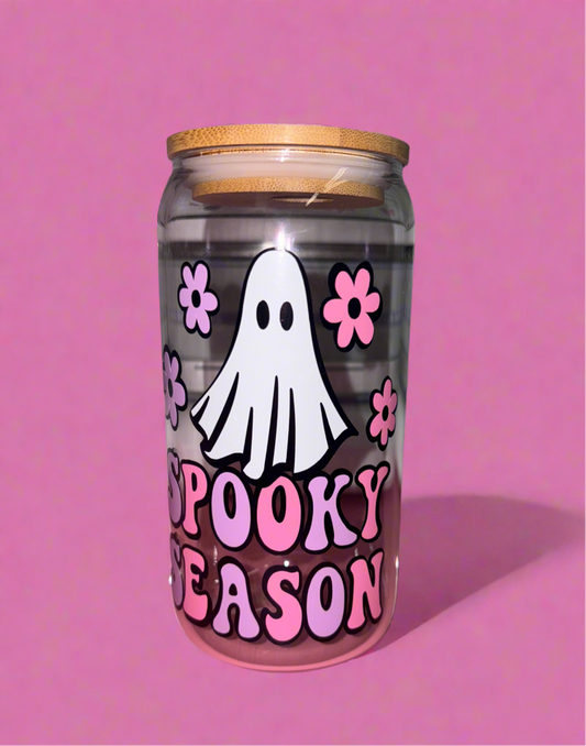Spooky season glass can👻