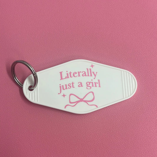 Literally just a girl motel keychain💕