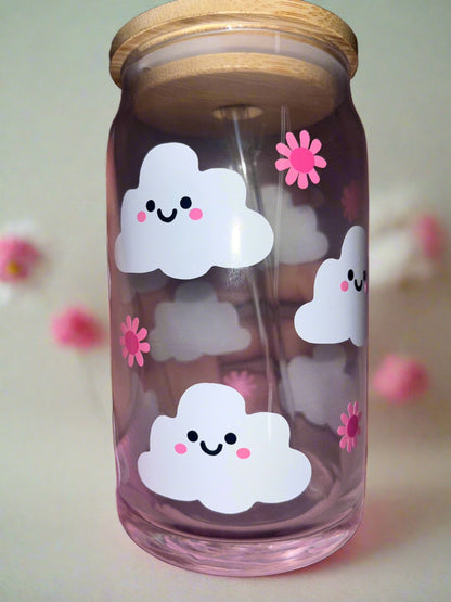 Cute cloud glass can☁️🌸