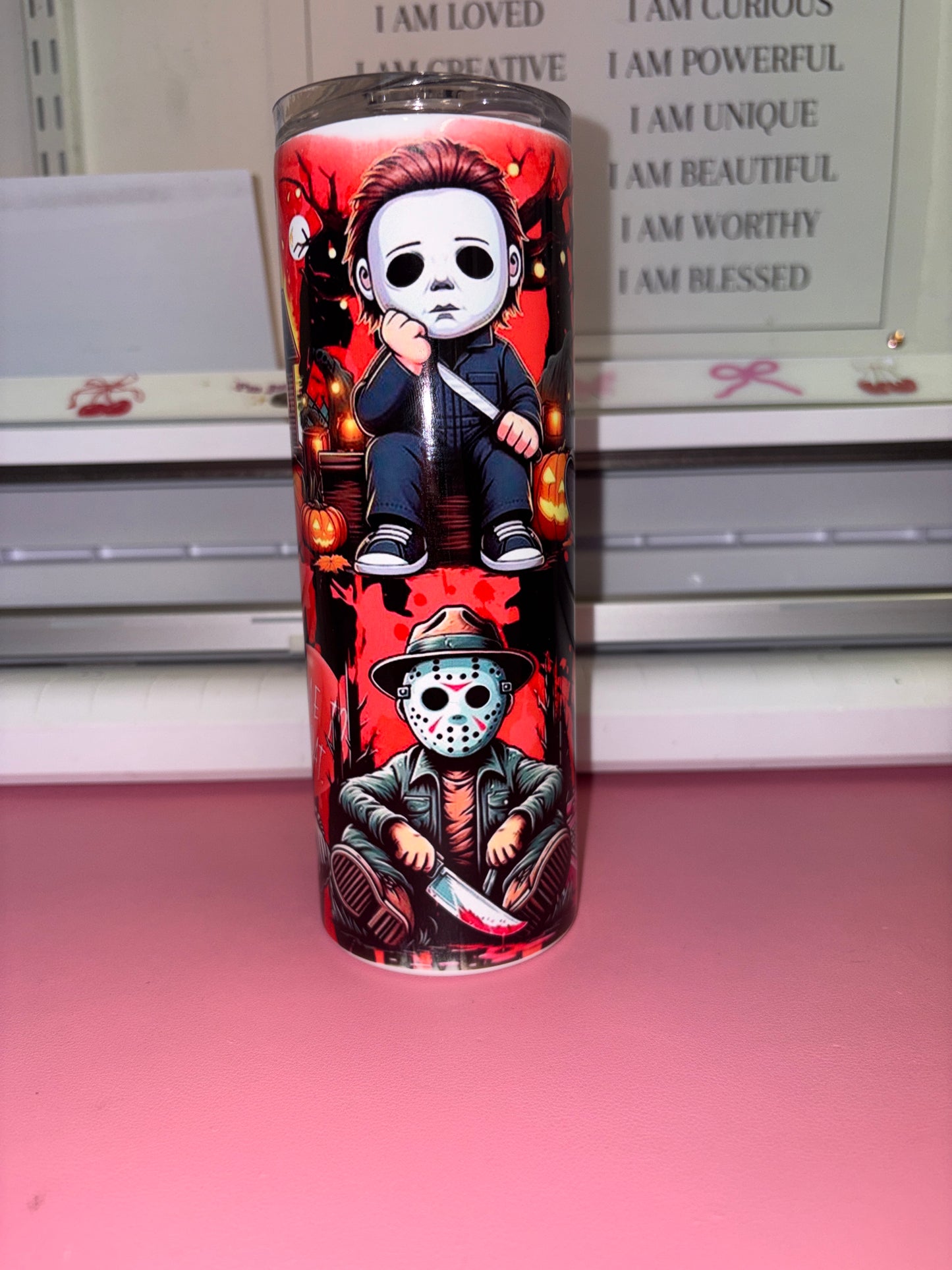 Horror movie 20oz skinny tumbler🔪