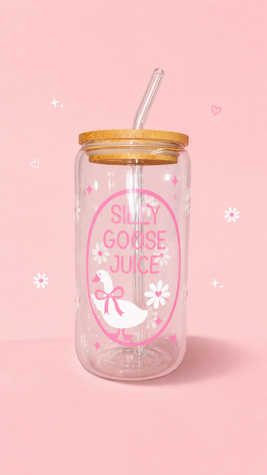 Silly goose juice glass can🪿🎀
