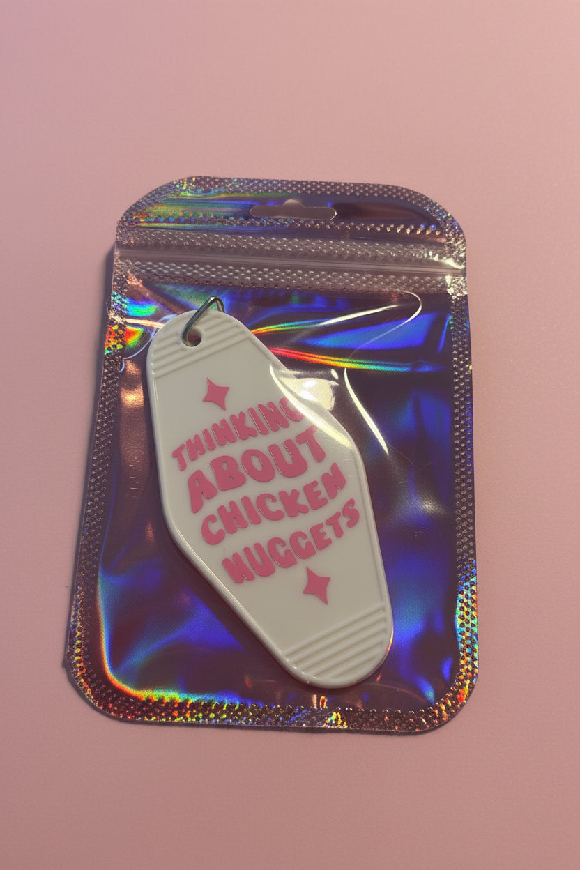 Thinking about chicken nuggets motel keychain🍗