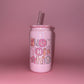 F this sh✨t pink glass can with gemstone lid💗🎀