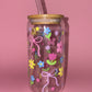 Summer floral glass can🌸🌷🌼