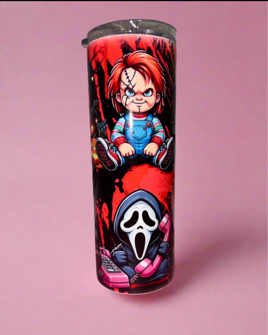 Horror movie theme 20oz skinny tumbler