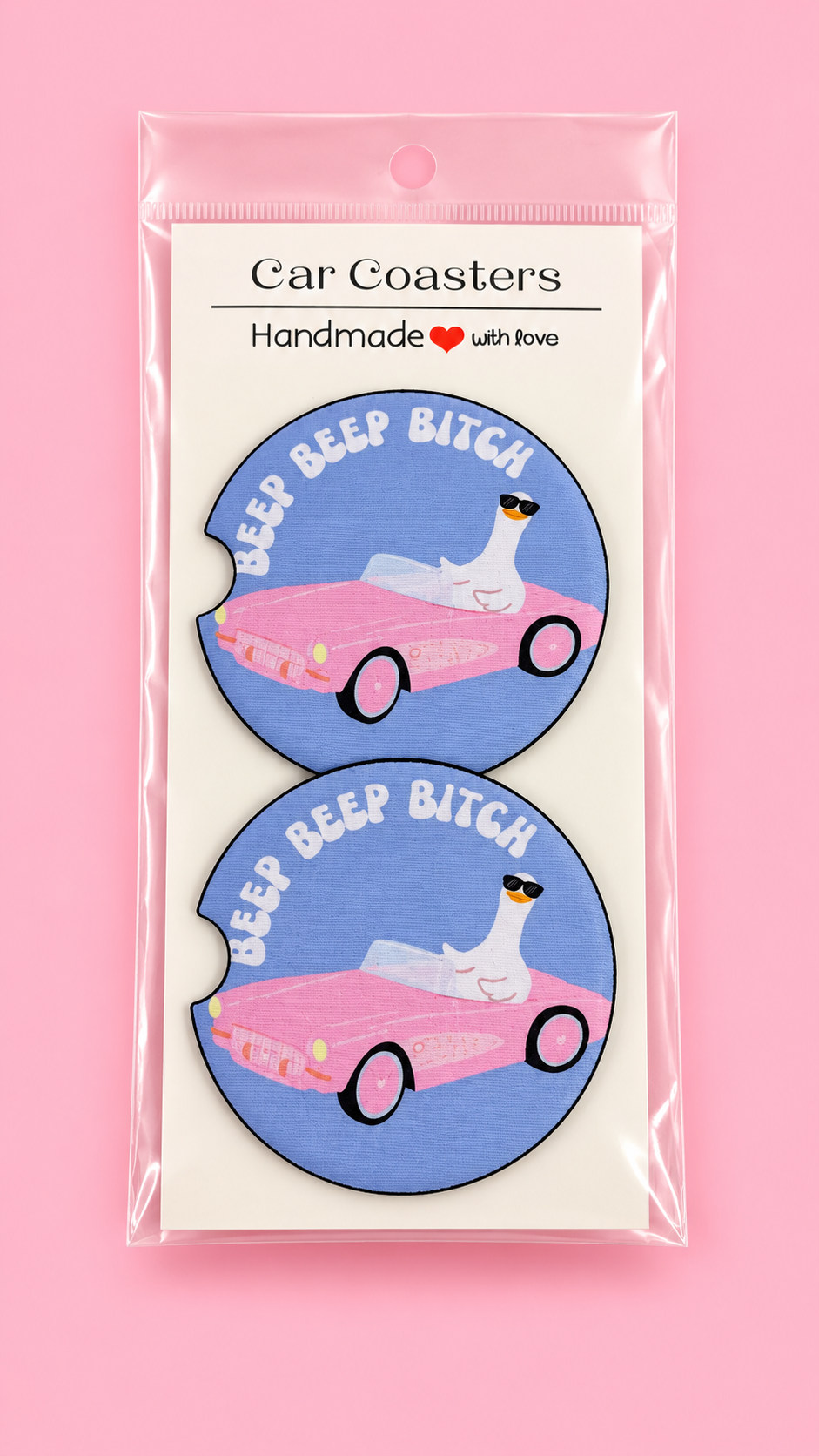 Beep beep bitch car coaster set💕✨