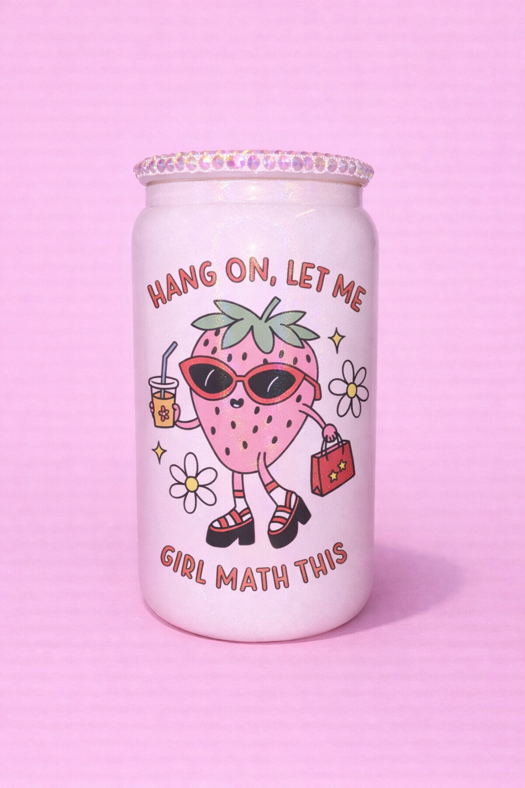 Hang on let me girl math this white glitter 16oz glass can🍓