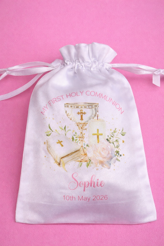 First holy communion personalised satin bag💕✨
