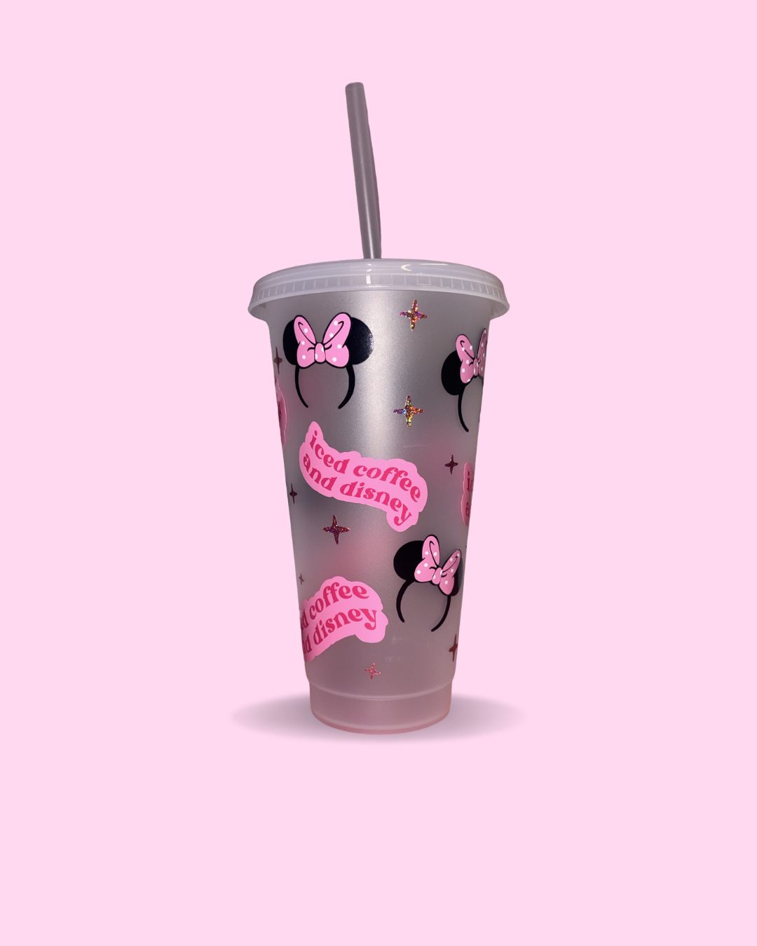 Iced coffee and Disney cold cup👑🎀